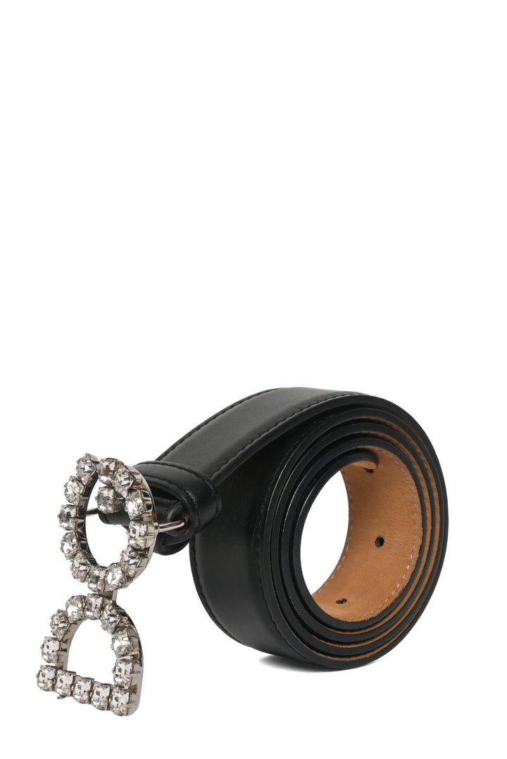 Dolce & Gabbana Size 30 DG Crystal Logo Buckle Calfskin Belt