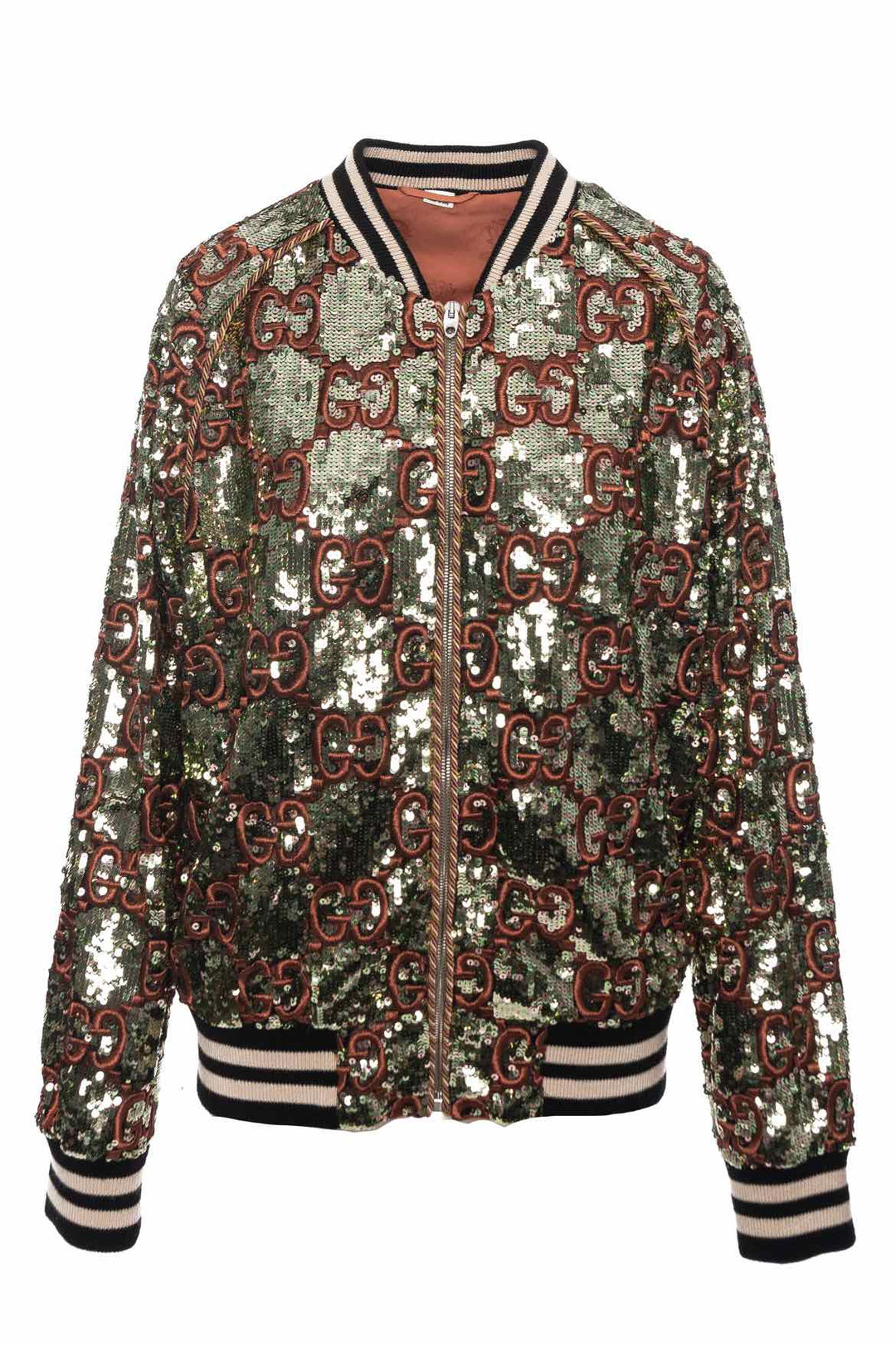 Gucci Size 50 Men's 2019 GG Emboidered Sequin Bomber Jacket