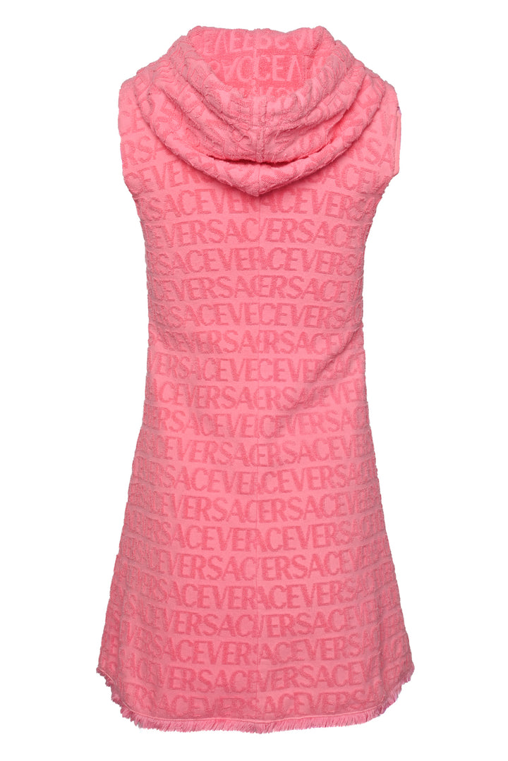 Versace x Dua Lipa Size 2 All Over Logo Hooded Dress