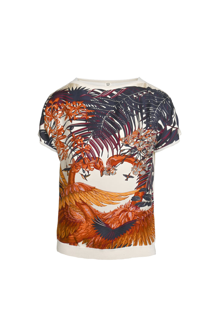 Hermes Size 36 Flamingo & Floral Tops