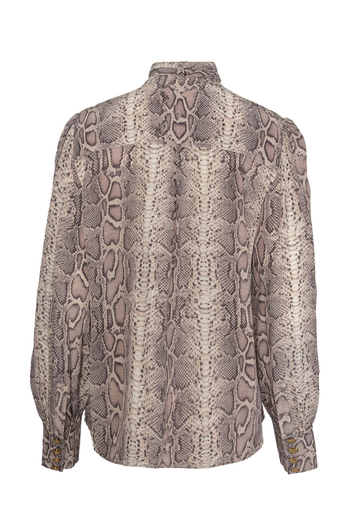 Zimmermann Size 3 Snake Print Silk Blouse