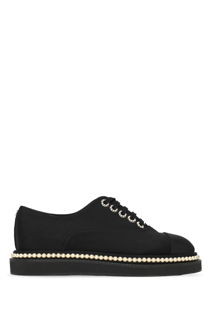 Chanel Size 37 2017 Pearl Lace Up Loafers