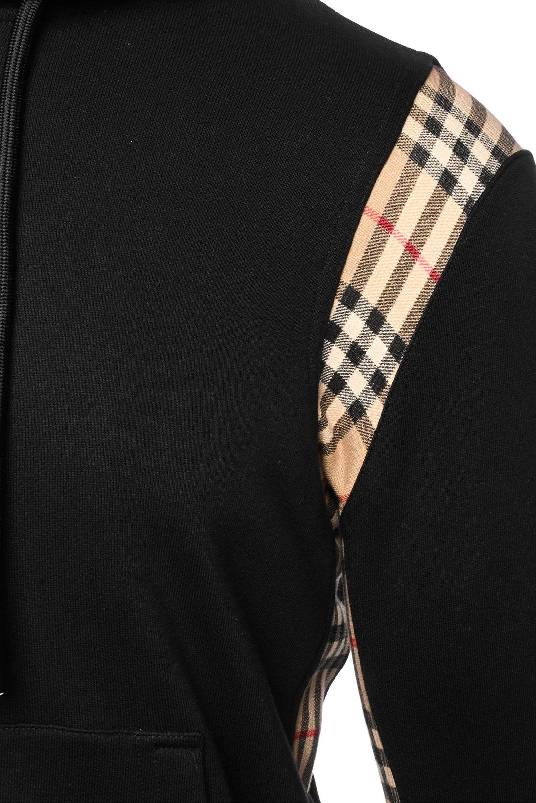 Burberry Size XXS Men's Check Trim Zip-Up Hoodie