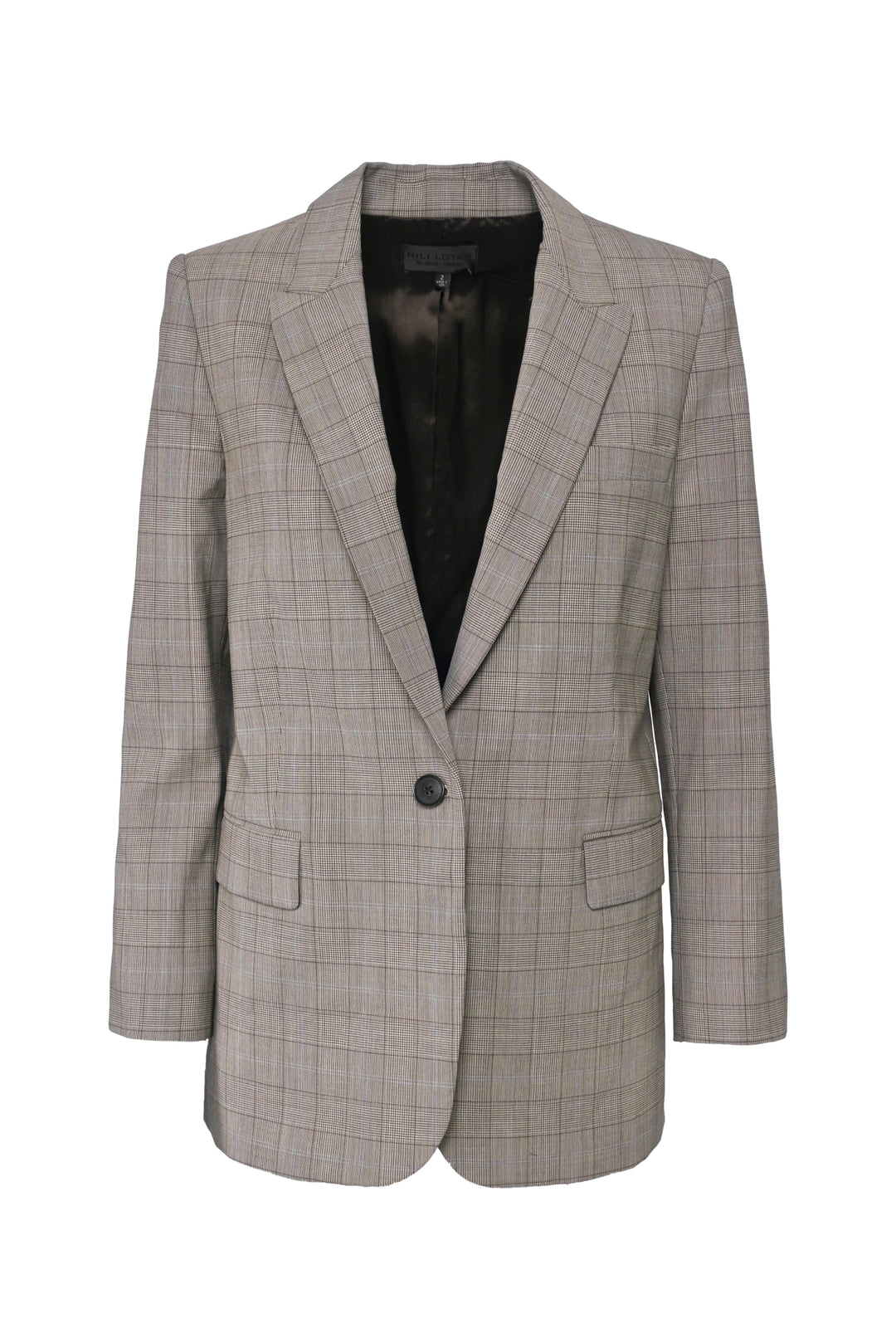 Nili Lotan Size 2 Diane Plaid Wool Blazer