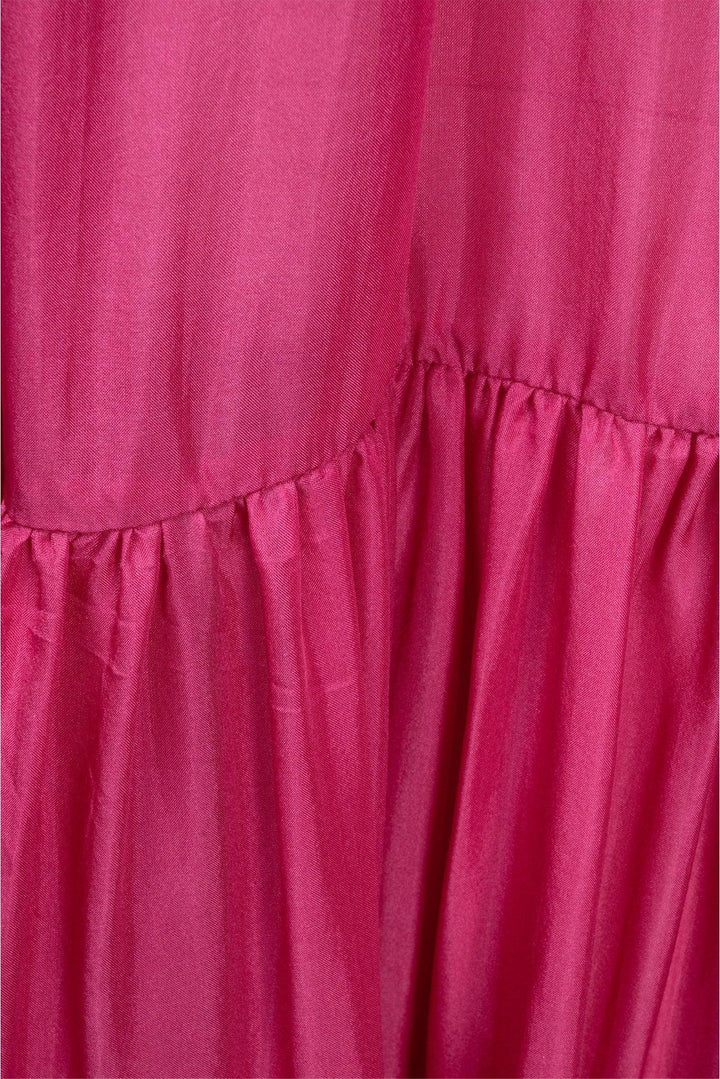 Kalita Size XS/S Asiri Silk-Habotai Tiered Maxi Dress