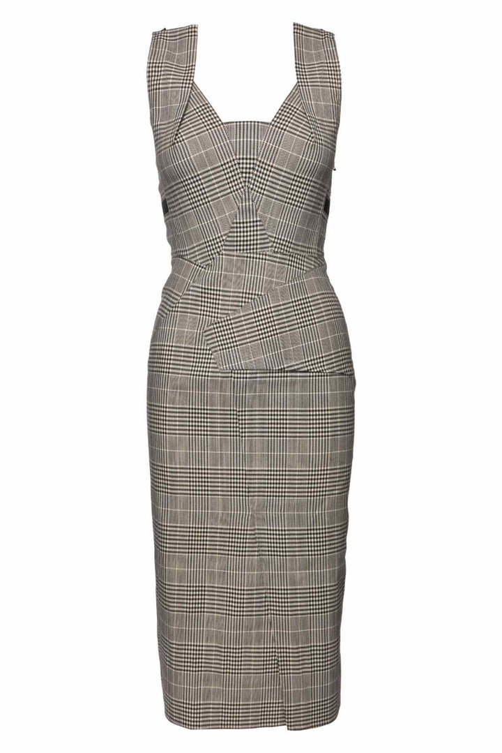 Roland Mouret Archive Size S Holloway Prince of Wales Checked Midi Dress