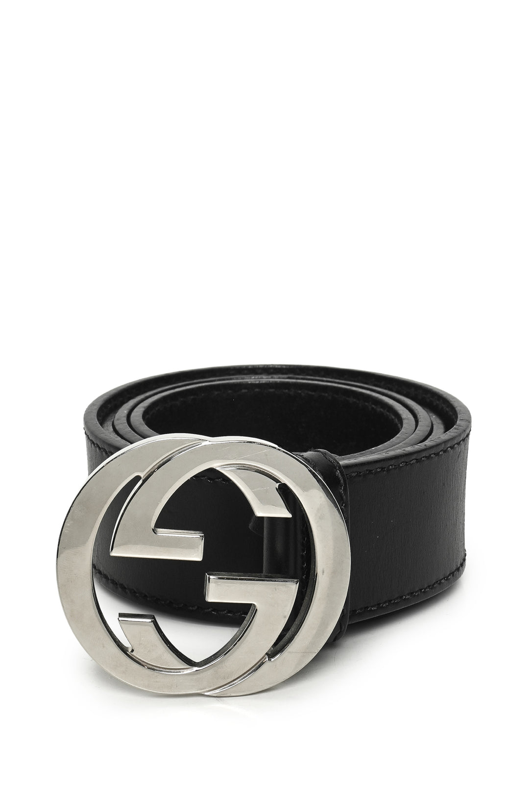 Gucci Size 38 Men's Interlocking GG Leather Belt