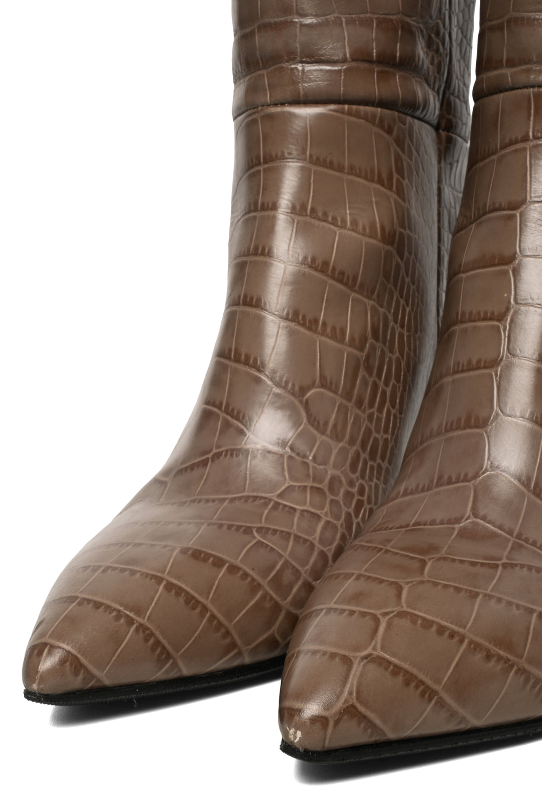 Paris Texas Size 39 Croc Embossed Leather Boots