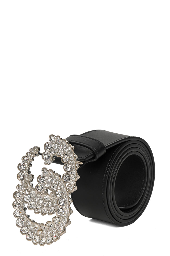 Gucci Size 36 Crystal Double G Leather Belt