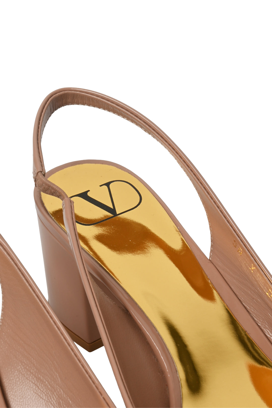 Valentino Size 36 One Stud Patent Leather Slingback Pumps
