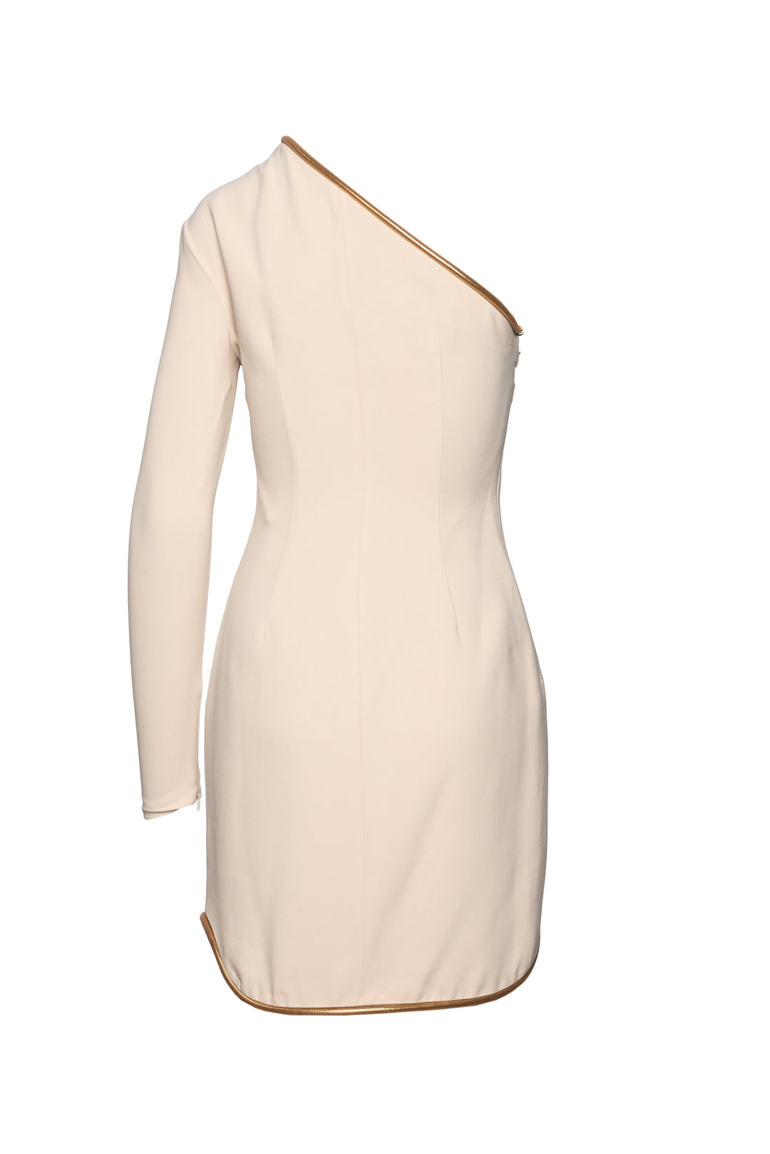 Stella Mccartney Size 38 One-sleeve Asymmetric Embellished Cady Mini Dress