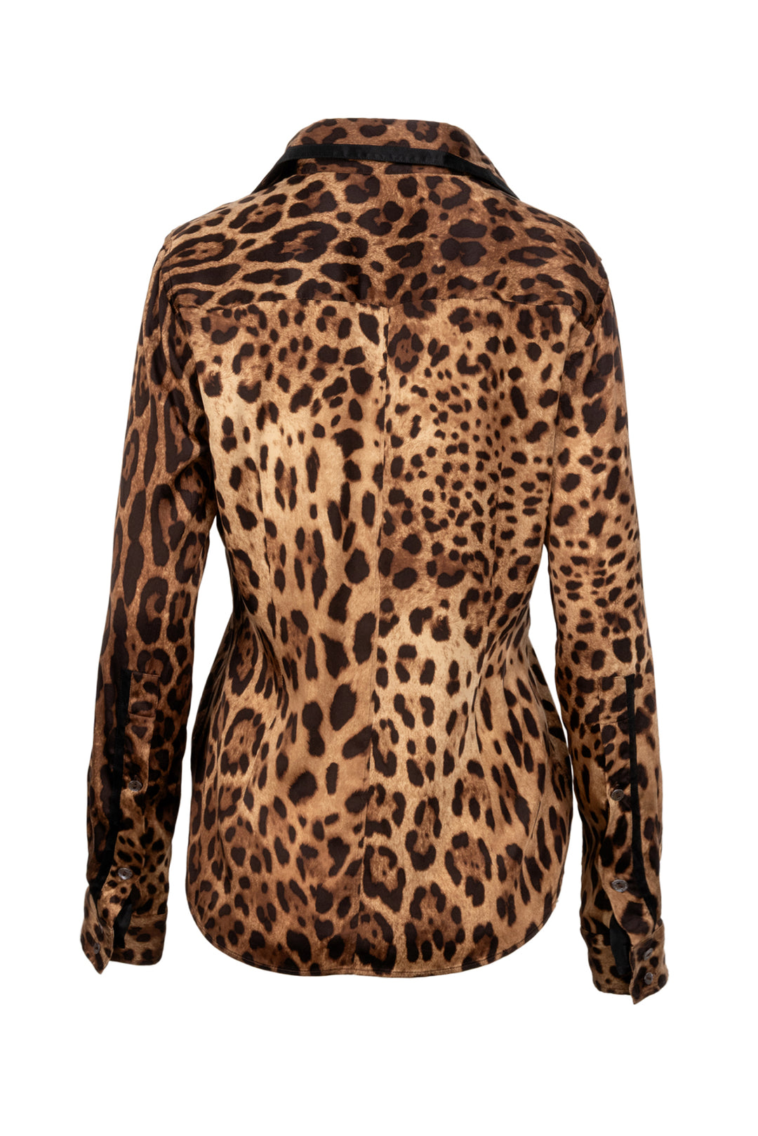 Dolce & Gabbana Size 46 Leopard Silk Blouse