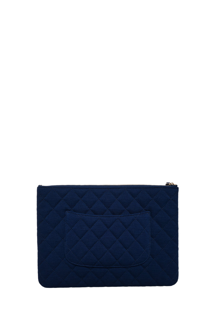 Chanel 2019 Quilted Jersey Medium O Case Clutch