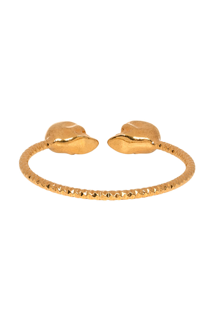 Alexander Mcqueen Crystal Twin Skulls Cuff Bracelet
