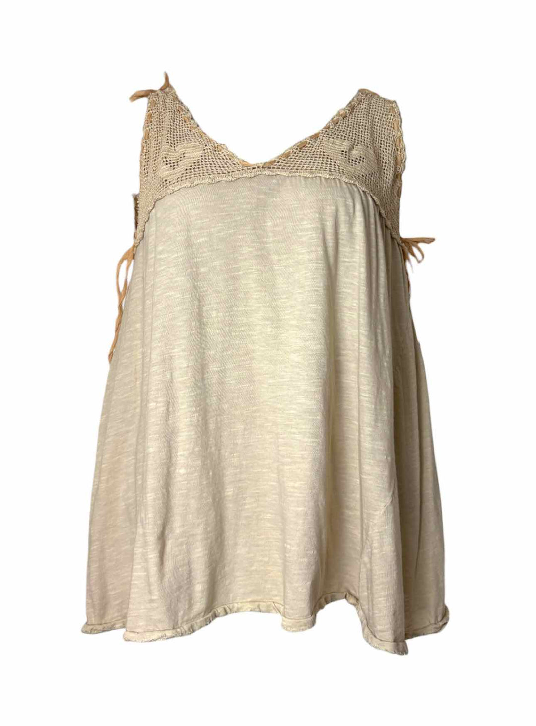 Magnolia Pearl Size OS Crochet Heart Trim Cotton Tank Top