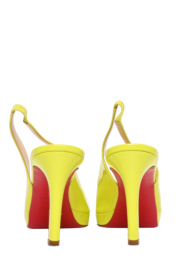 Christian Louboutin Size 41 Patent Leather Slingback Pumps