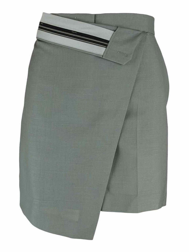 Fendi Size 10 Mohair & Wool Folded Waist Wrap Shorts