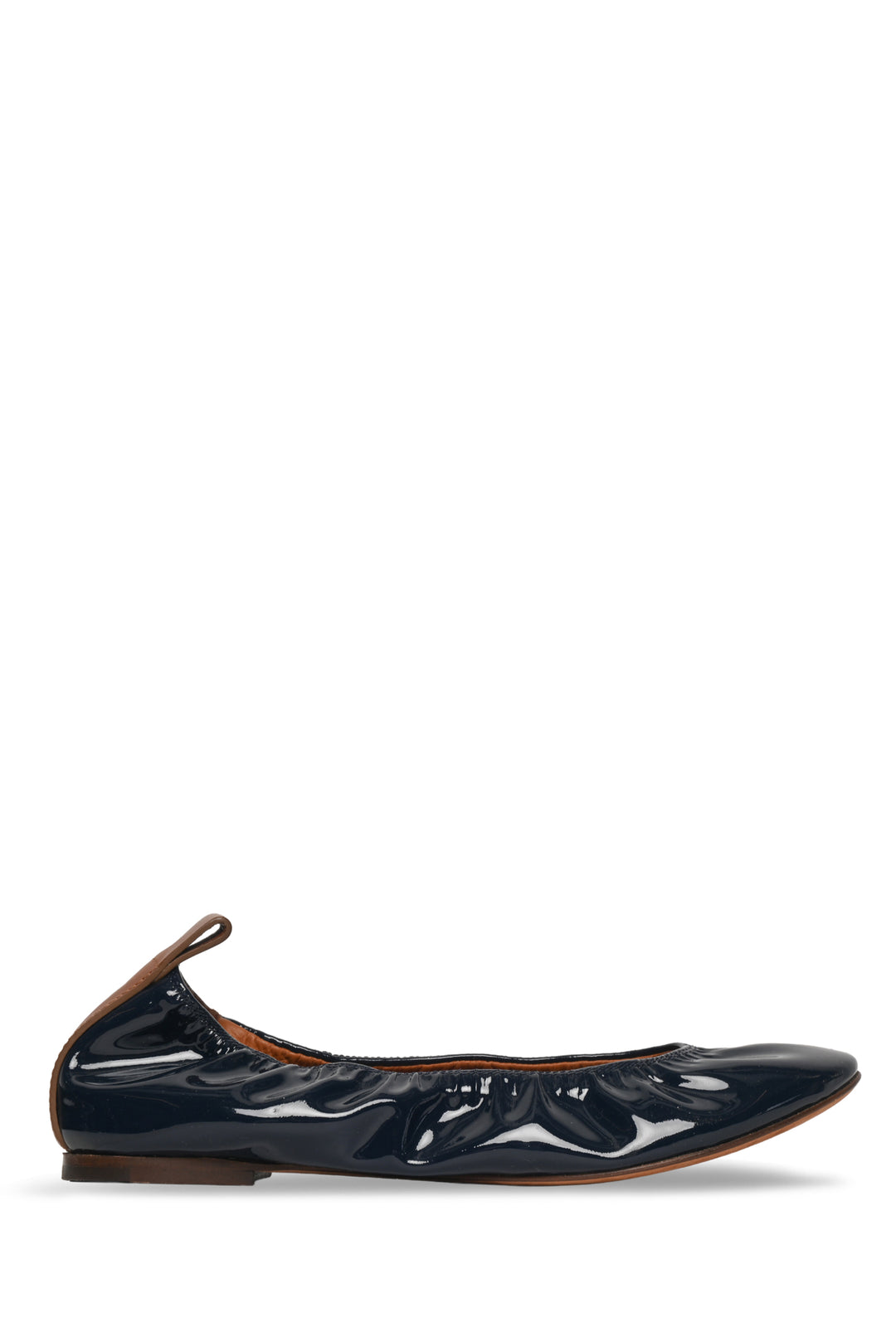 Lanvin Size 36 Patent Ruched Ballerina Flats