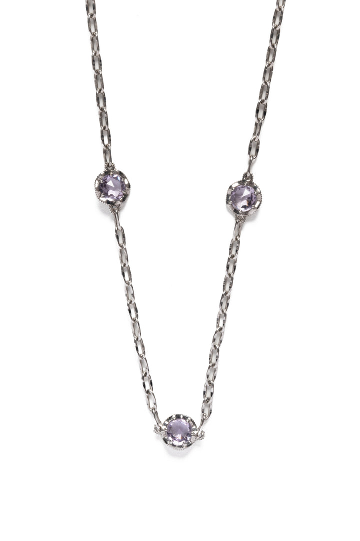 Tacori Sterling Silver and Amethyst Station Necklace