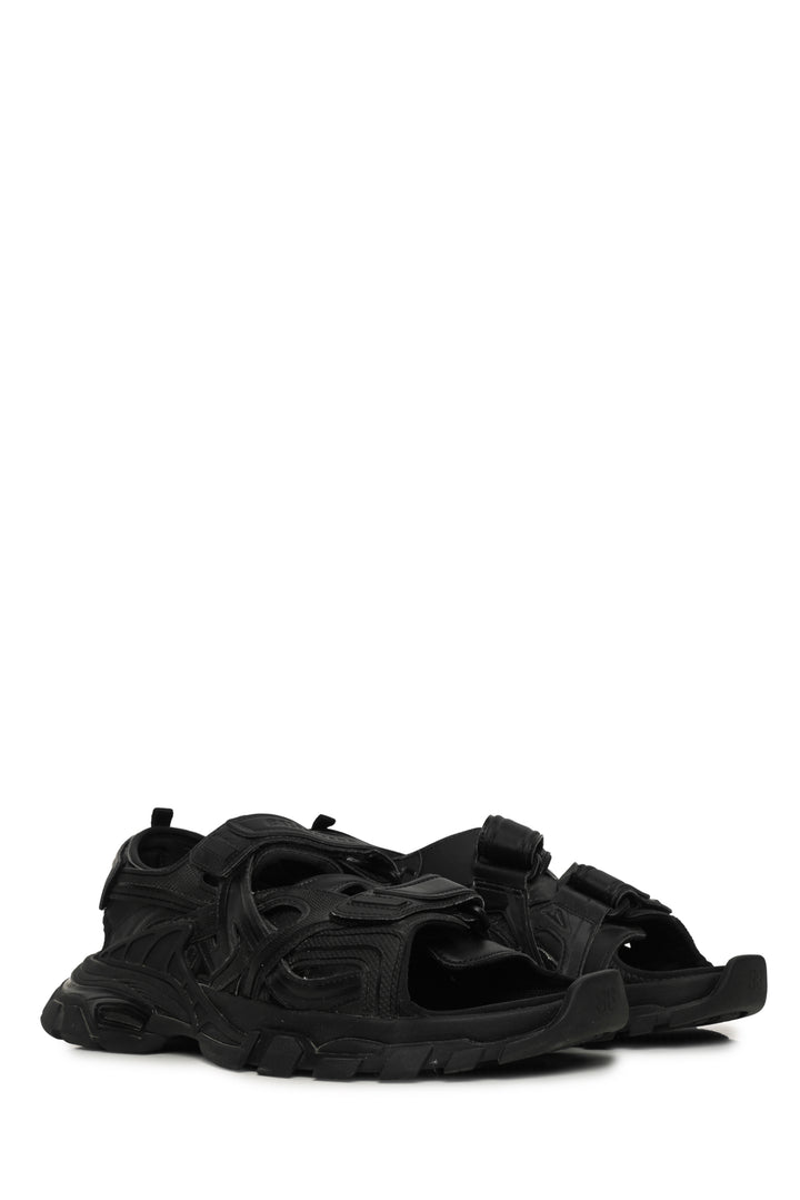Mens Shoe Size 11 Balenciaga Men's 'Triple Black' Track Open-Toe Sandals