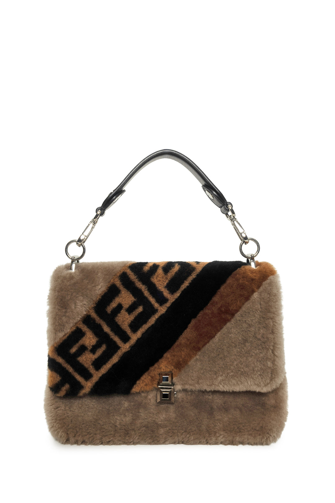Fendi Shearling Medium Forever Fendi Kan I Shoulder Bag