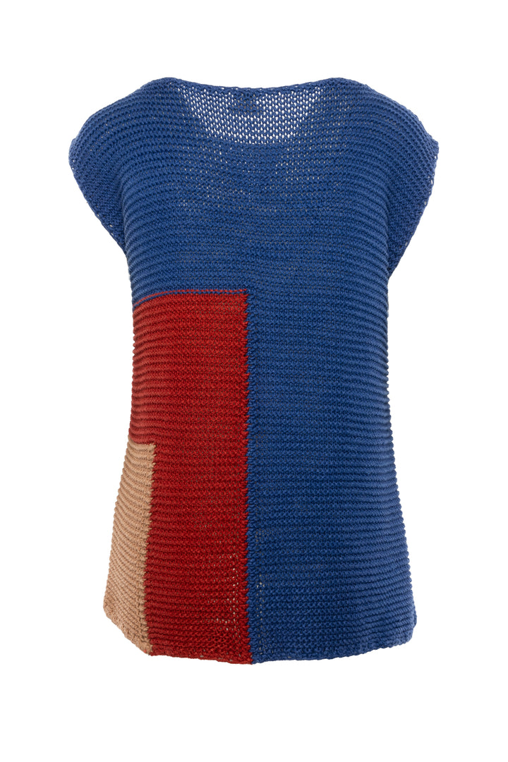 Hermes Size 38 Linen Knit Sleeveless Sweater Vest