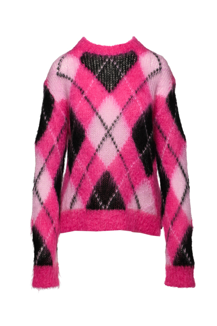 Marni Size 46 Mohair Argyle Sweater