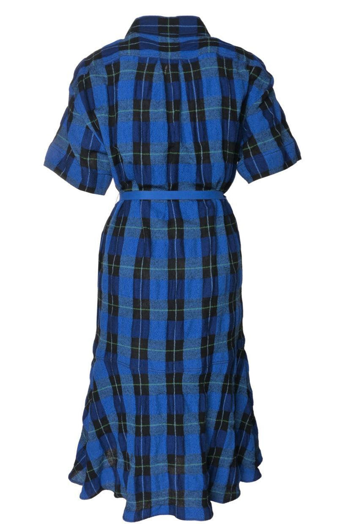 Stella Mccartney Size 34 Plaid Print Wool Blend Dress