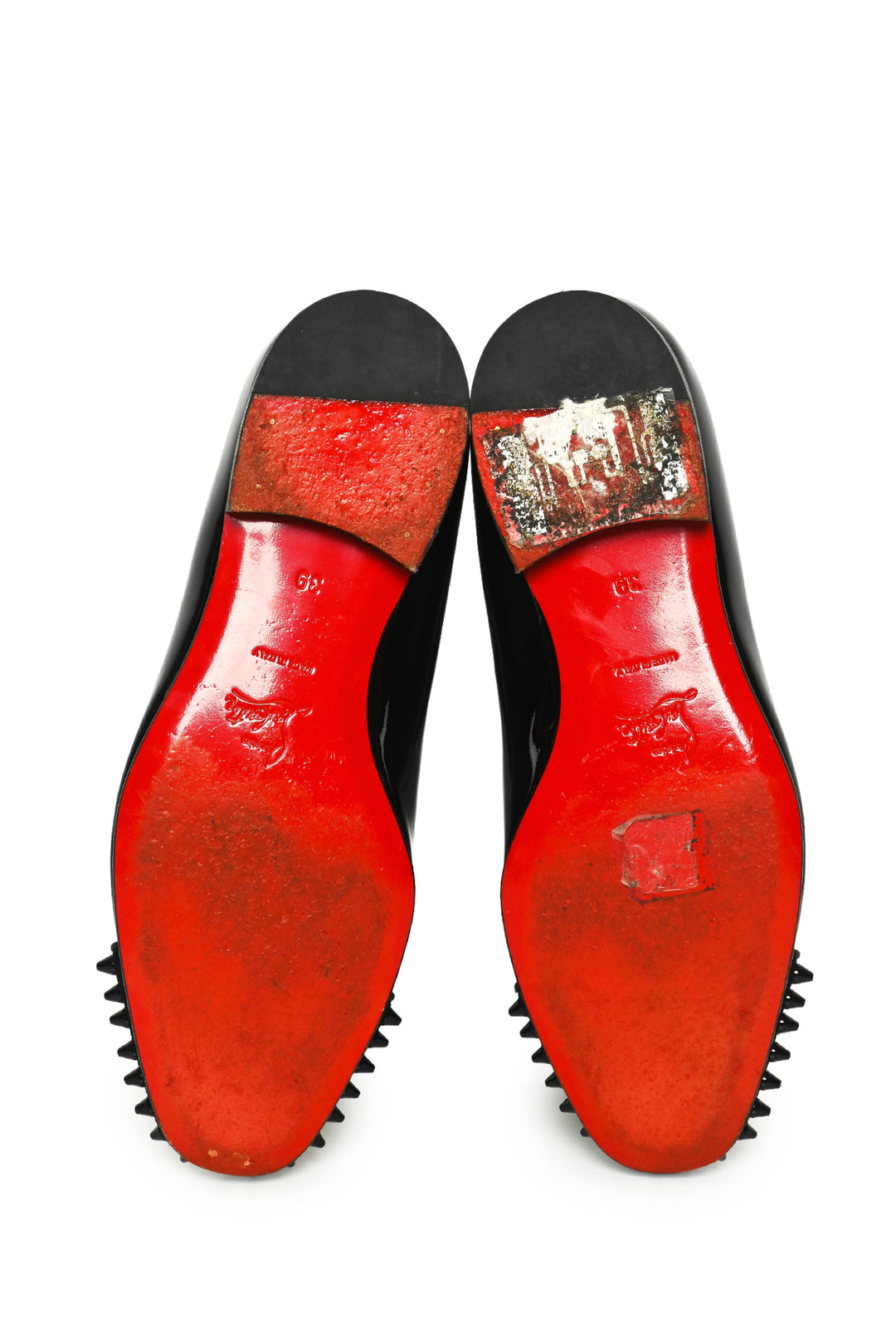 Louboutin Size 39 Cap Toe Spiked Harvanana Loafers