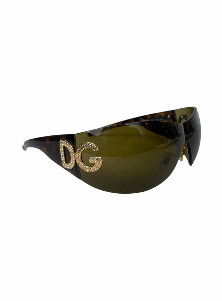 Dolce & Gabbana Crystal Logo Shield Sunglasses Eyewear