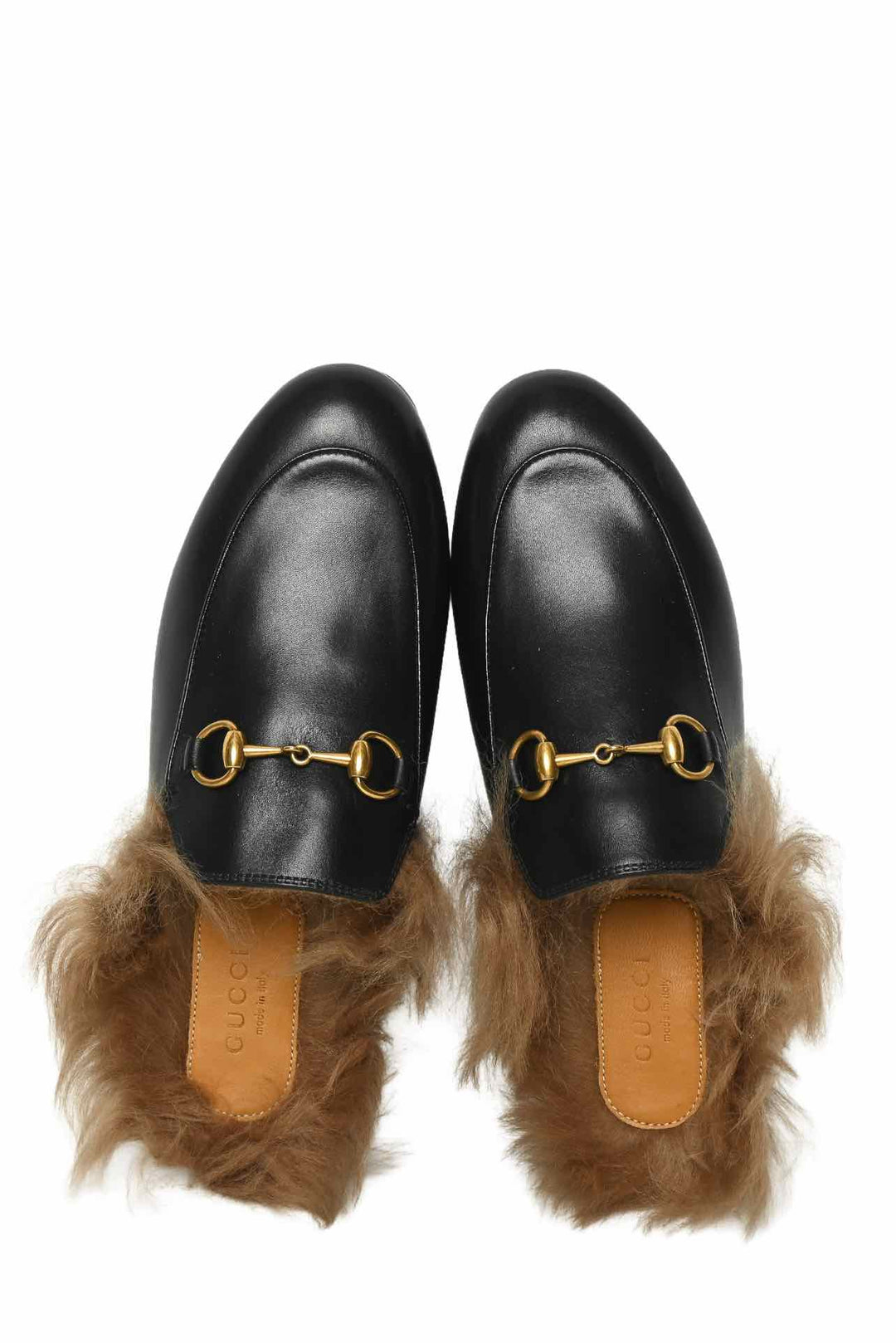 Gucci Size 35.5 Princetown Genuine Shearling Loafer Mules