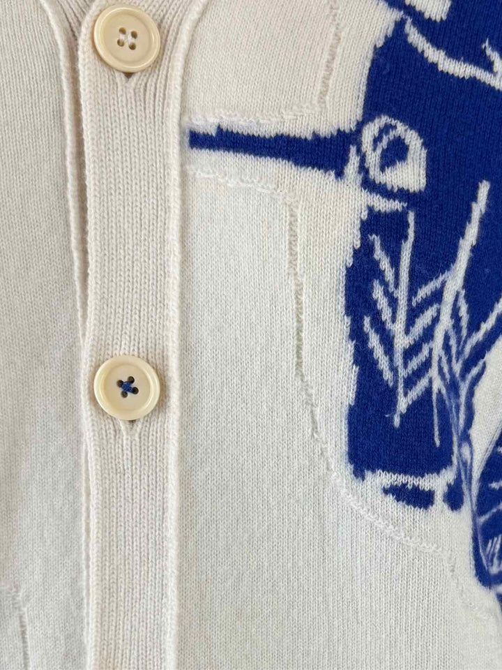 Burberry Size S YOUTH Intarsia Wool & Cashmere Cardigan