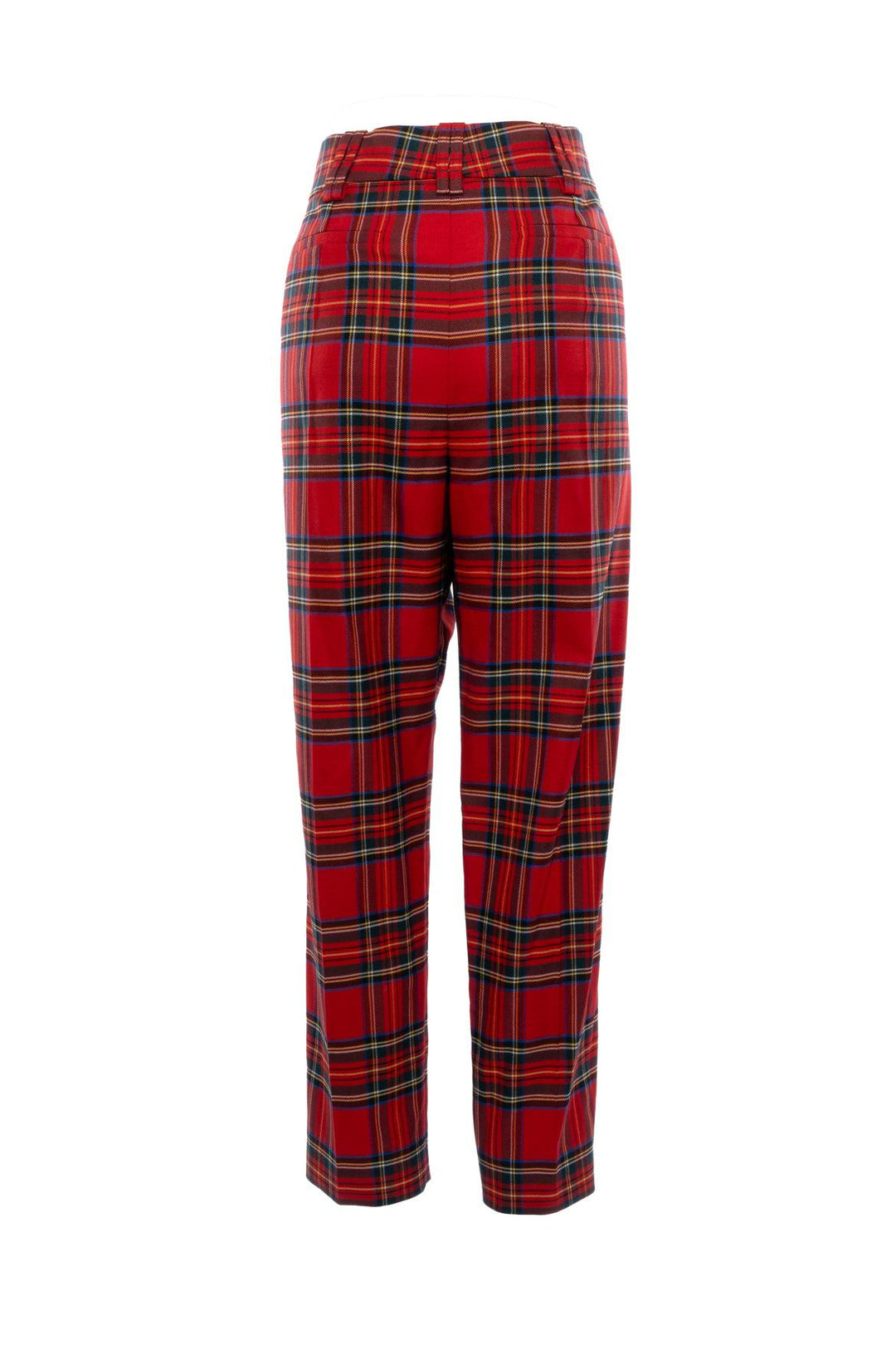 Balmain Size 42 Tartan Wool Pants