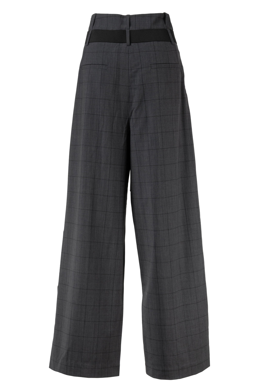 Tibi Size 2 Belted Wide Leg Windowpane Printed Pants