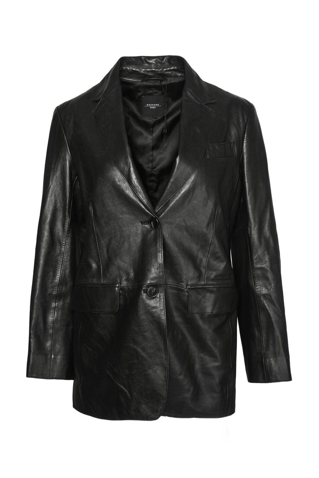 Weekend Max Mara Size 8 Marat Leather Blazer Jacket