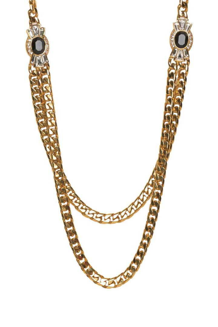 Givenchy Vintage Crystal Layered Necklace