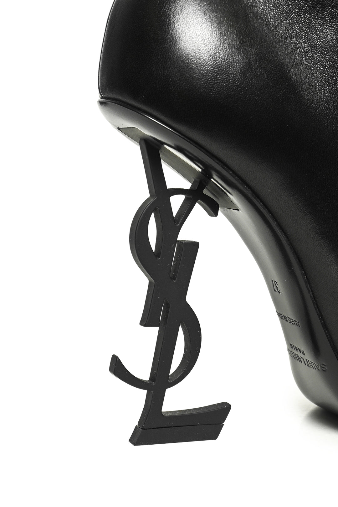 Saint Laurent Size 37 Opyum Pointed Toe Leather Ankle Boots