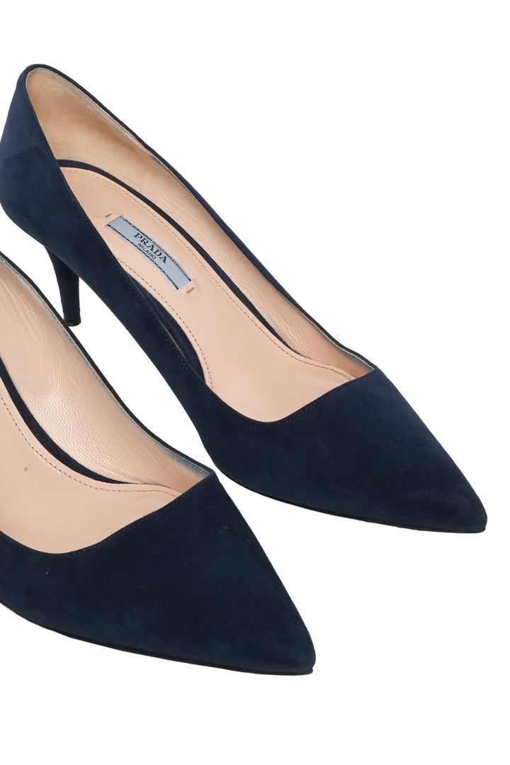 Prada Size 41 Pointed Toe Suede Pumps