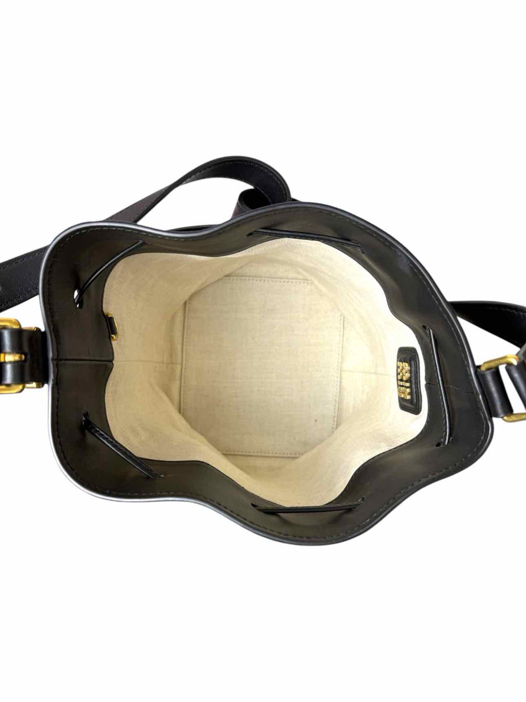 Miu Miu Embossed Logo Leather Bucket  Purse