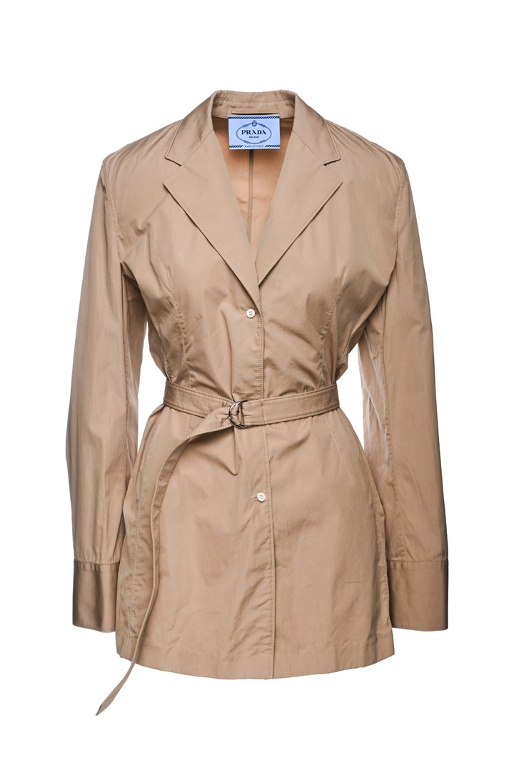 Prada Size 2 2023 Chino Cinched Cotton Mini Dress