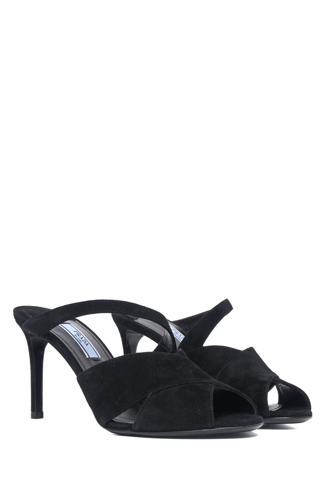 Prada Size 36.5 Suede Mules Sandals