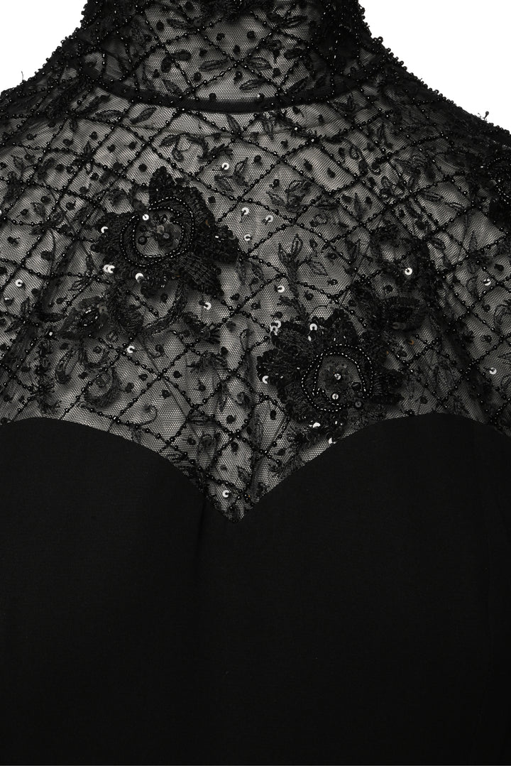 Escada Size 36 Embellished Lace Midi Dress