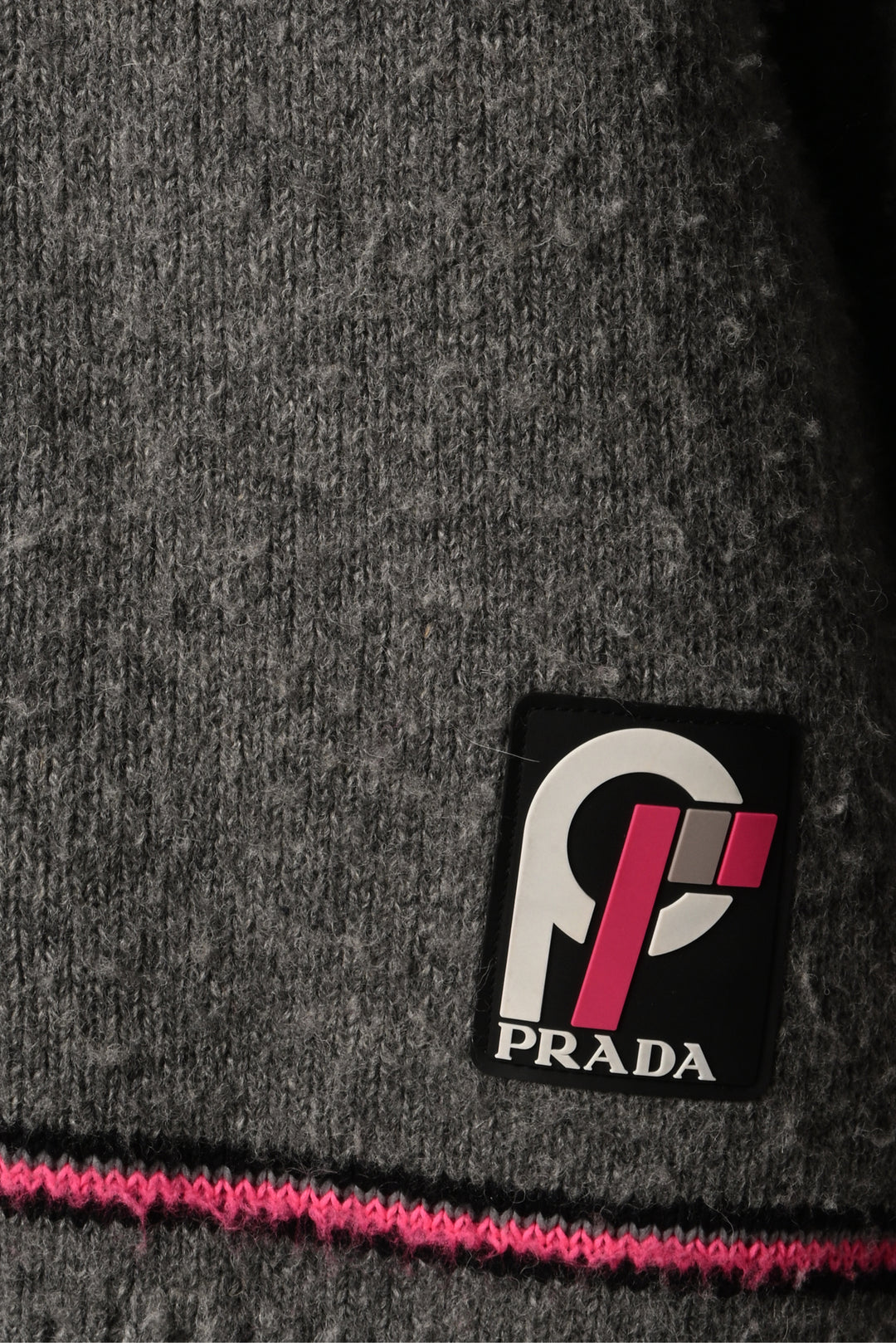 Prada Size 40 2018 Logo Patch Cardigan