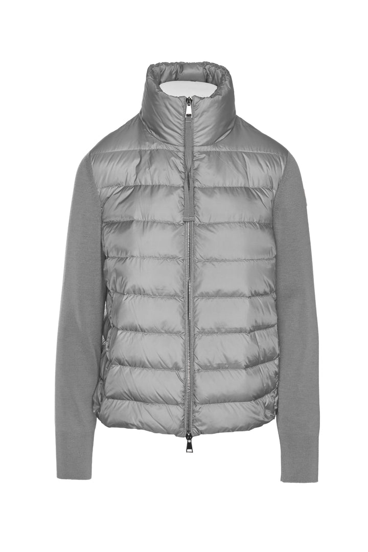 Moncler Size S Mixed Media Puffer Cardigan