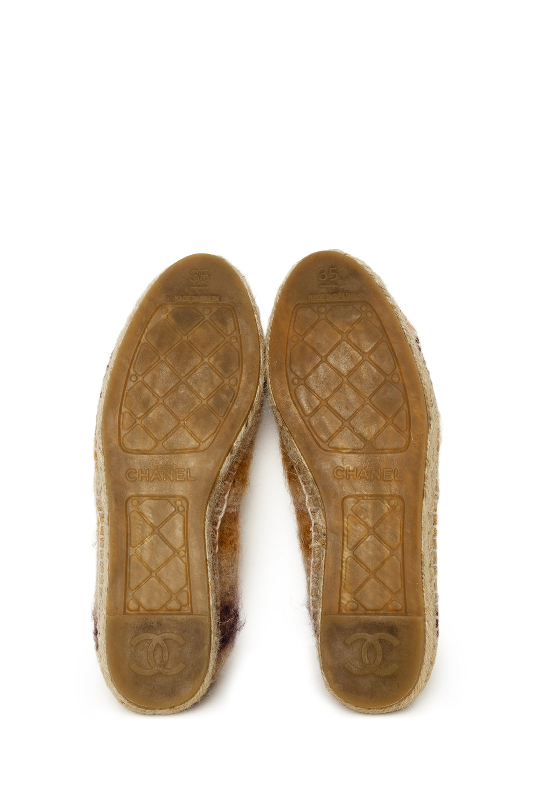 Chanel Size 35 Tweed Cap Toe CC Espadrilles