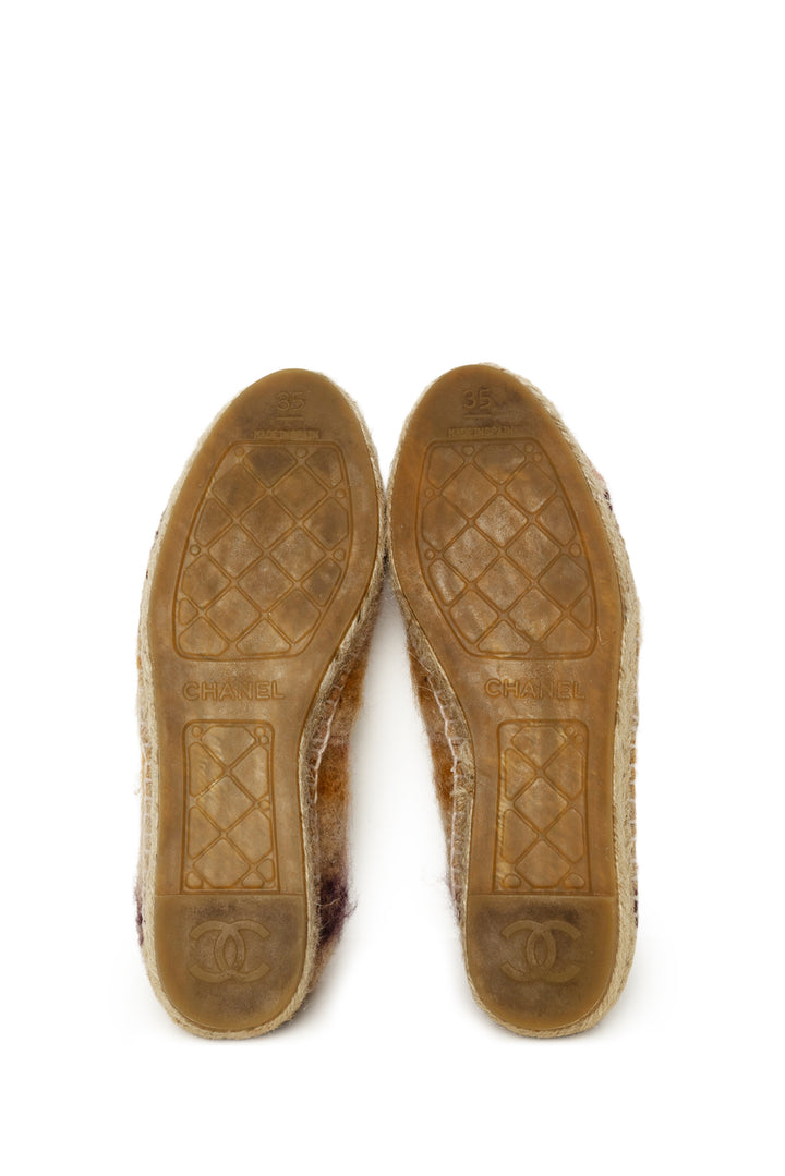 Chanel Size 35 Tweed Cap Toe CC Espadrilles