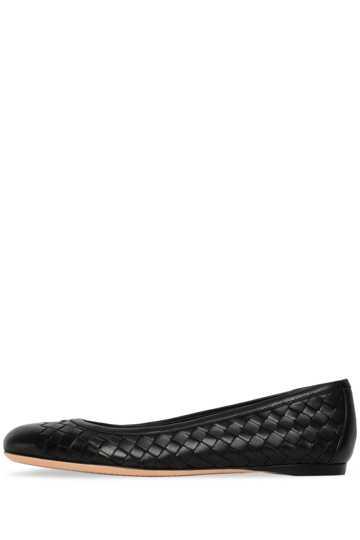 Bottega Veneta Size 36.5 Intrecciato Leather Ballet Flats