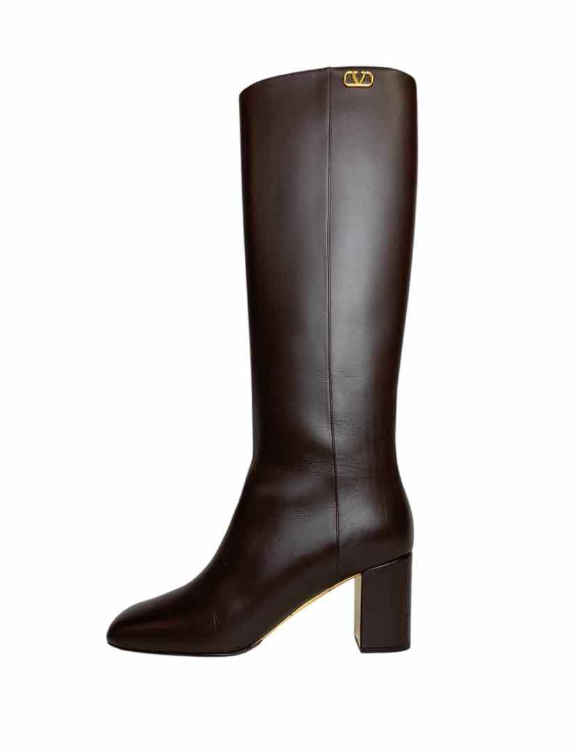 Valentino Size 37 VLogo Knee-High Boots