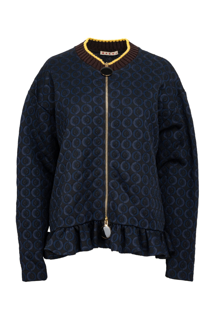Marni Size 42 Jacquard Knit Collar Jacket