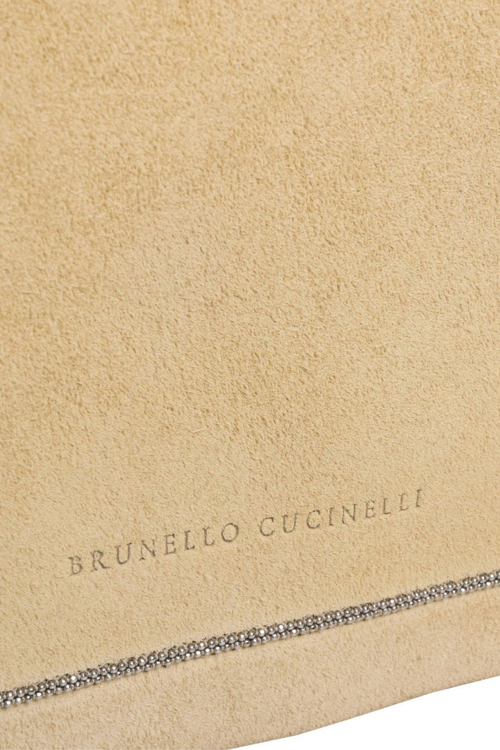 Brunello Cucinelli Monili Trim Suede Messenger Bag
